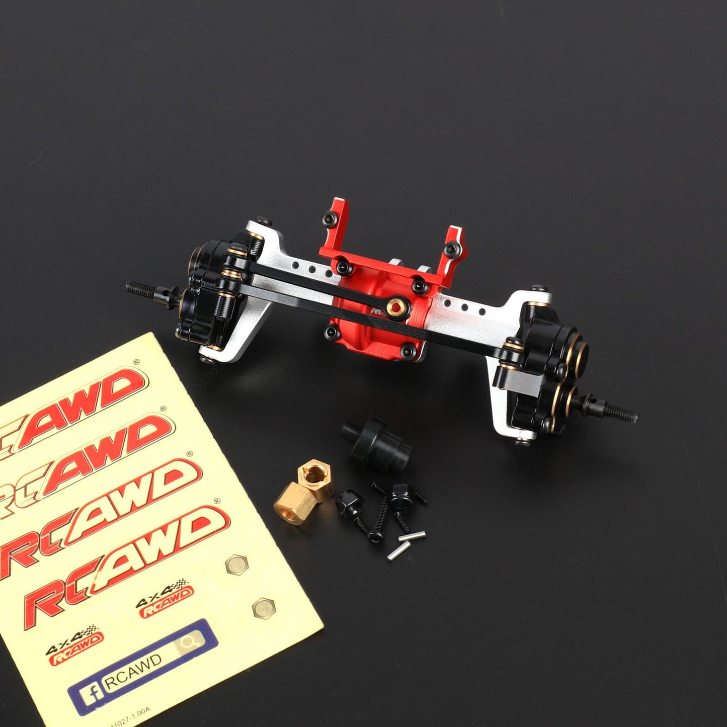 RCAWD FMS FCX24 Front Portal Axle / Silver RCAWD FCX24 Differential Portal Axles Complete Set with Diff Locker D6-C3112