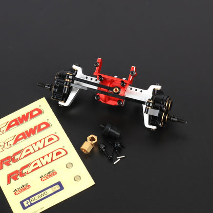 RCAWD FMS FCX24 Front Portal Axle / Silver RCAWD FCX24 Differential Portal Axles Complete Set with Diff Locker D6-C3112