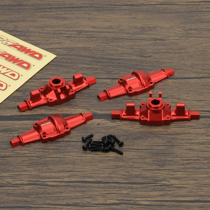 RCAWD FMS FCX24 Front Rear Axle Housing Set / RED RCAWD FCX24 Aluminum Front Rear Axles Housing Set with Brass Steering Hub Carrier