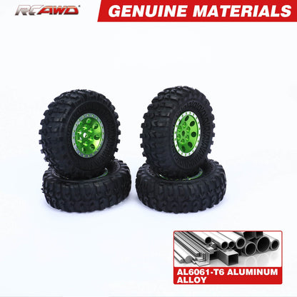 RCAWD FMS FCX24 Green RCAWD 55*20mm RC wheel Tires for  FMS FCX24 with 7mm brass wheel hex hub D2-C3073G