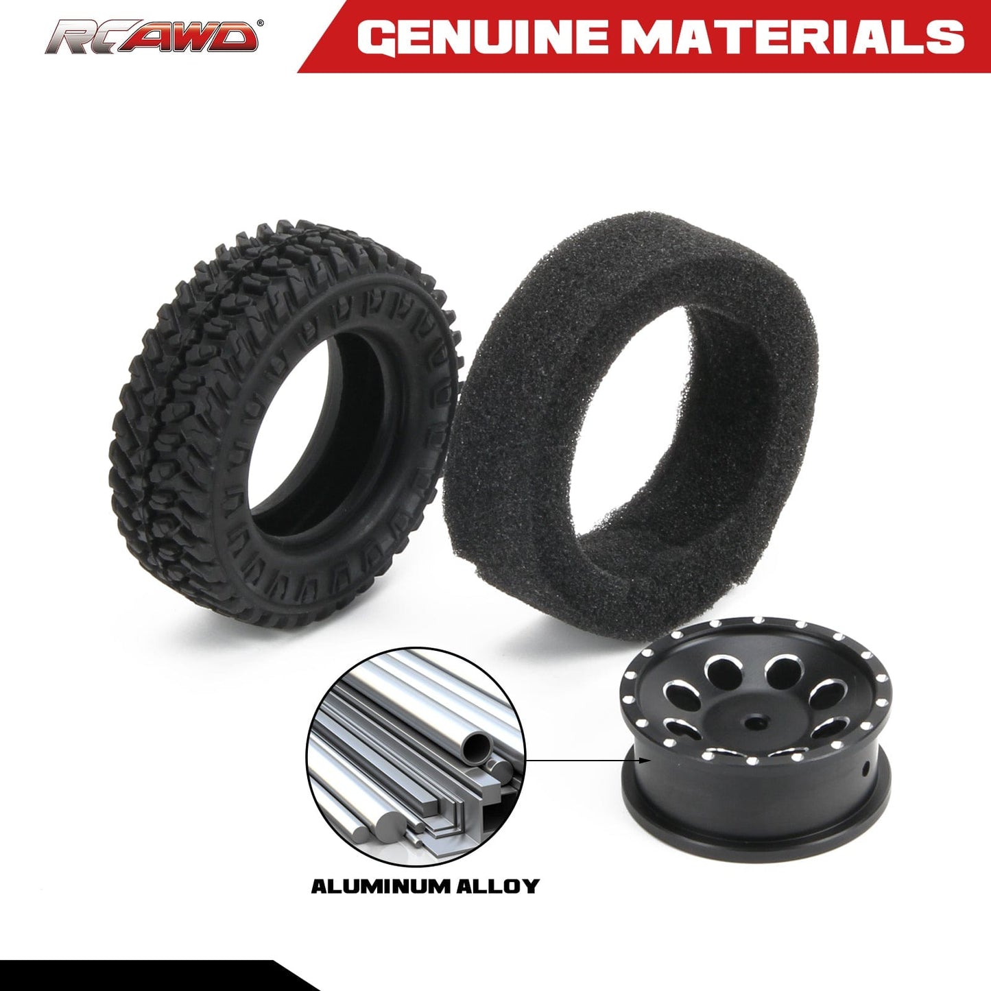 RCAWD FMS FCX24 RCAWD  1.25” wheel 56*19mm tire for C3061 FMS FCX24&AXIAL SCX24 Crawlers