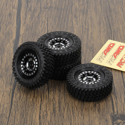 RCAWD FMS FCX24 RCAWD 1.3” Beadlock Wheels 55*19mm Tires for FMS FCX24 and 1/18 RC Crrawler