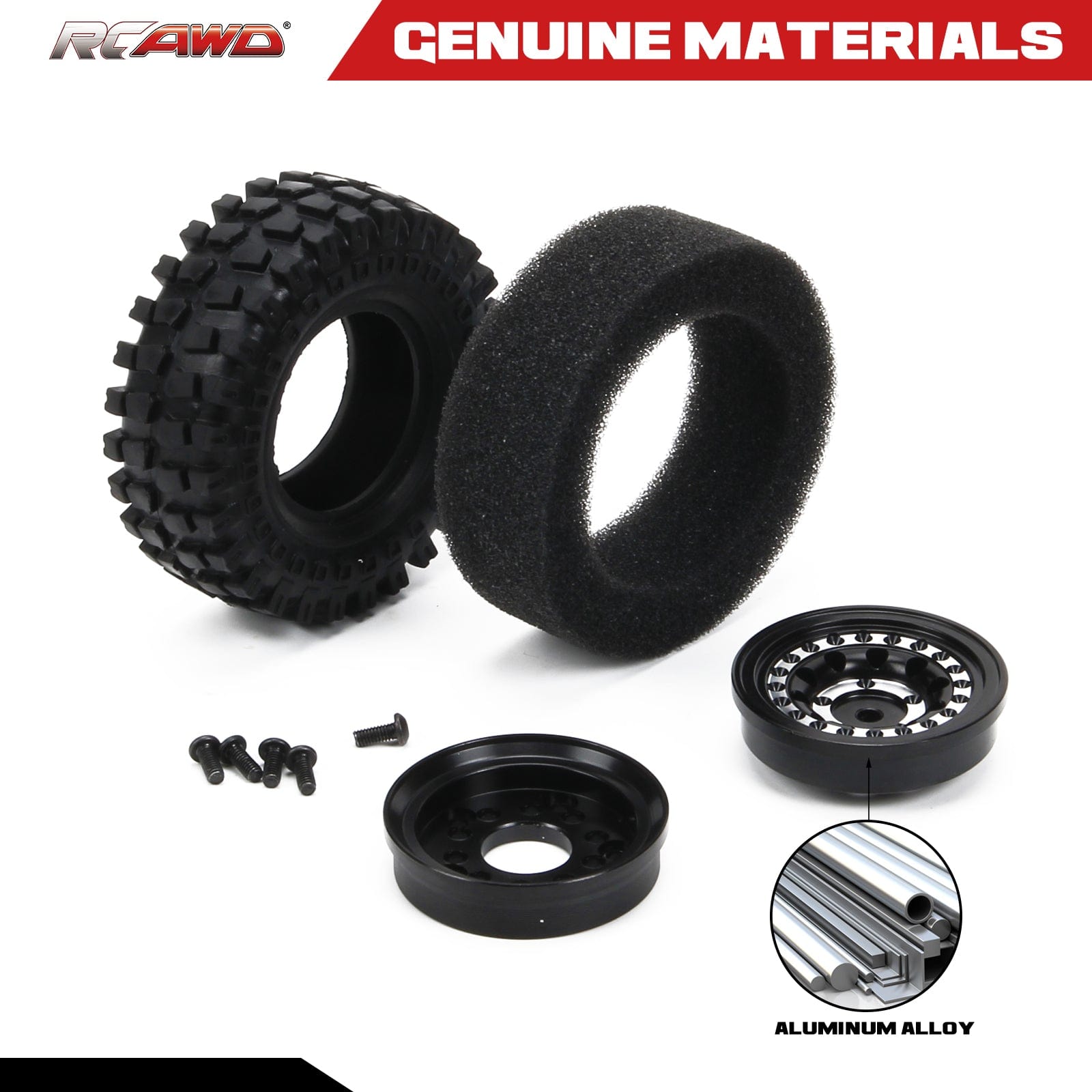 RCAWD FMS FCX24 RCAWD 1.3" Beadlock Wheels 60*20mm Tire Set for FMS FCX24 and SCX24 Crawlers