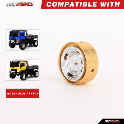 RCAWD FMS FCX24 RCAWD 24g/pc Metal Beadlock Wheel Rims with Brass Countweight Rings