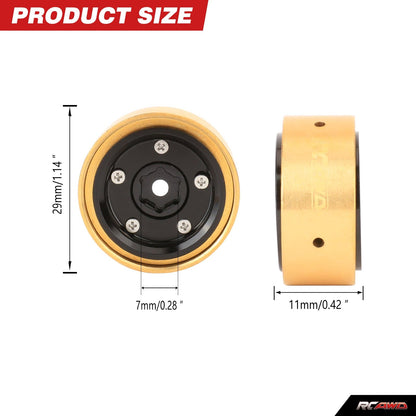 RCAWD FMS FCX24 RCAWD 32g/pc Metal Beadlock Wheel Rims with Brass Countweight Rings