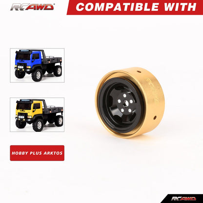 RCAWD FMS FCX24 RCAWD 32g/pc Metal Beadlock Wheel Rims with Brass Countweight Rings