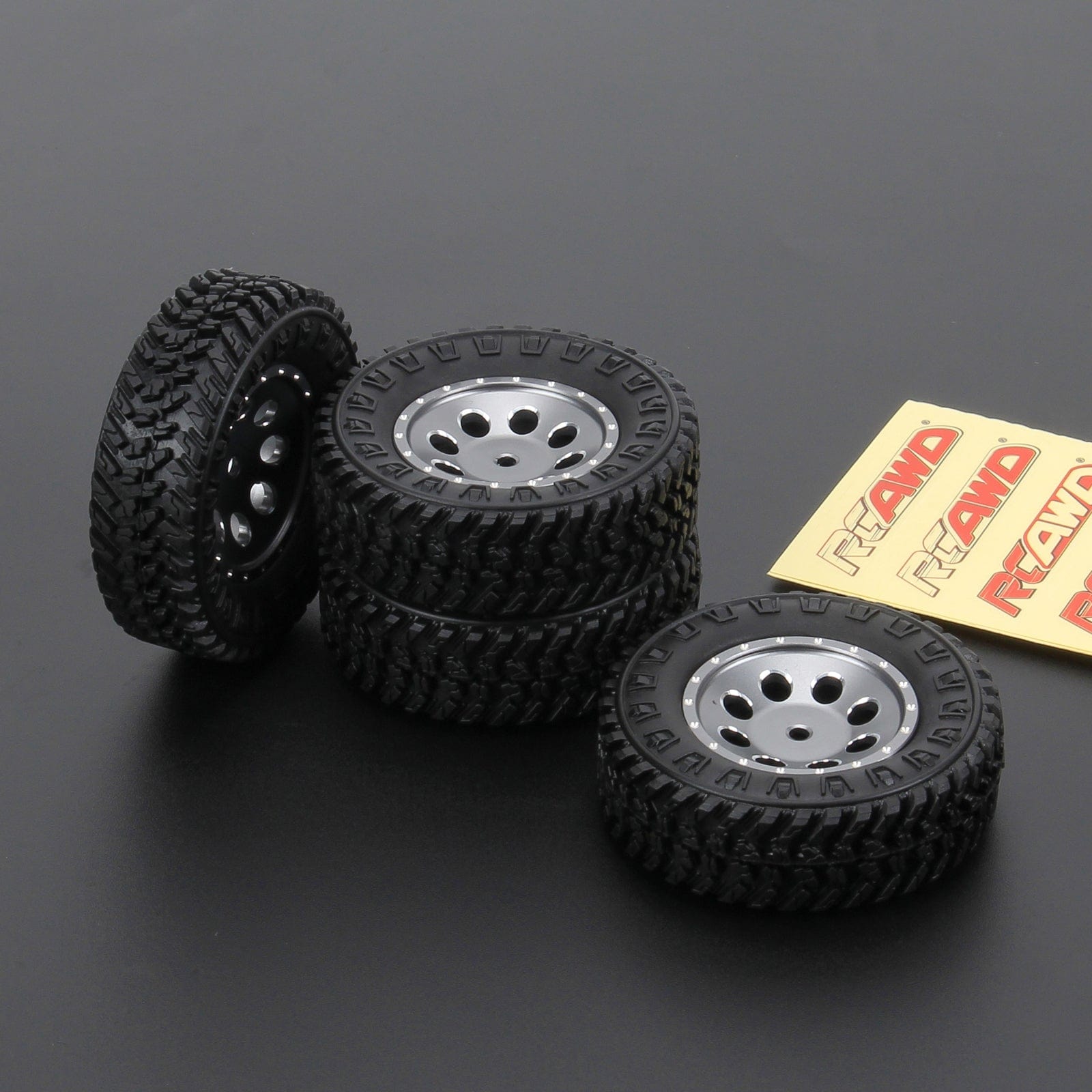 HRC Racing Tires 1/10 Touring - Inferno Gunmetal Rims With 12mm Hex - MK Racing RC Car Shop