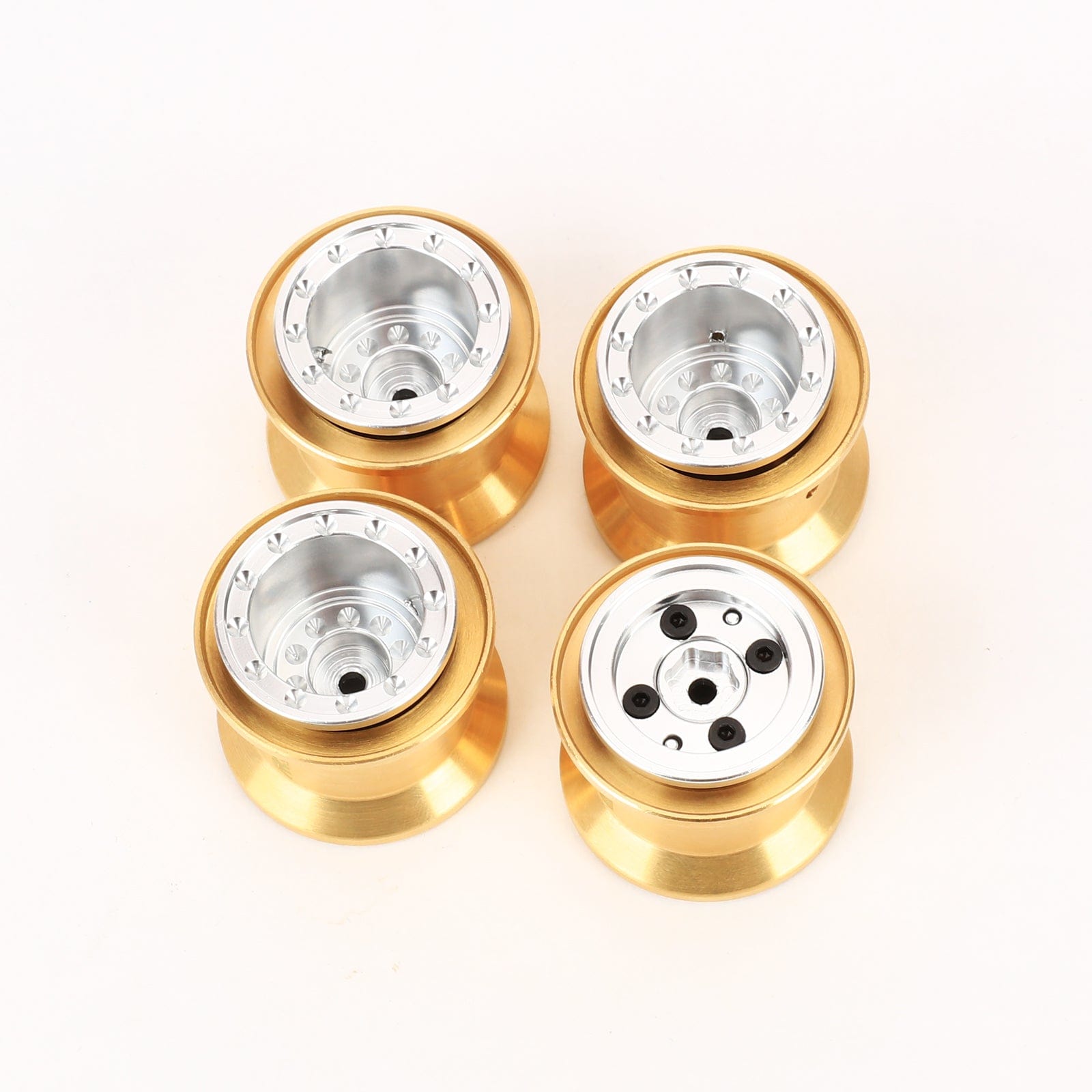 RCAWD FMS FCX24 RCAWD FCX24 Monster Truck 1.0" Beadlock Wheels with Brass Weights Rings