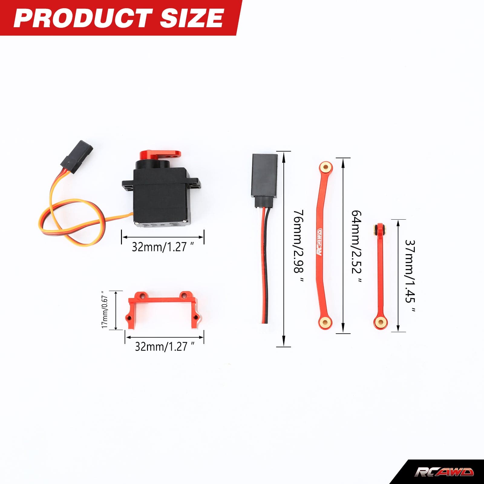 RCAWD FMS FCX24 RCAWD FCX24 Servo Upgrades complete set RC Servo Mounts & 1N Servo & Steering Links & 21T Servo Arm Set