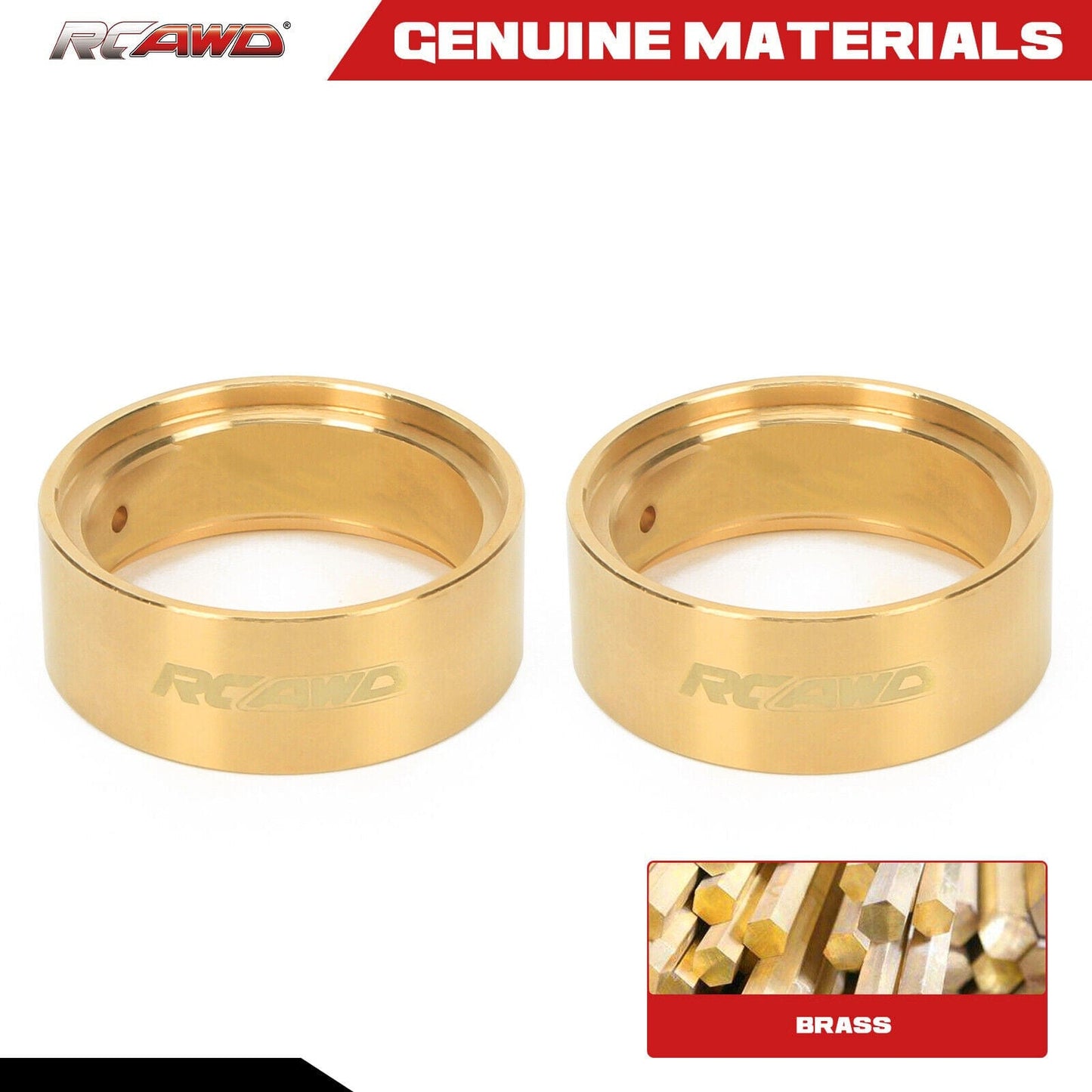 RCAWD FMS FCX24 RCAWD FCX24 Upgrade 2PCS 106g Brass Inner Clamp Rings C3007