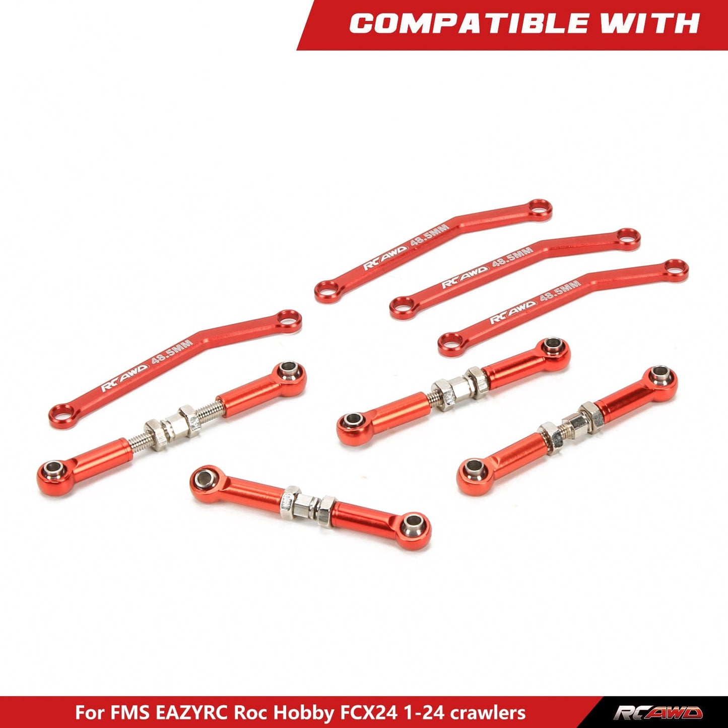 RCAWD FMS FCX24 RCAWD FCX24 Upgrade Full Alloy Linkage Set