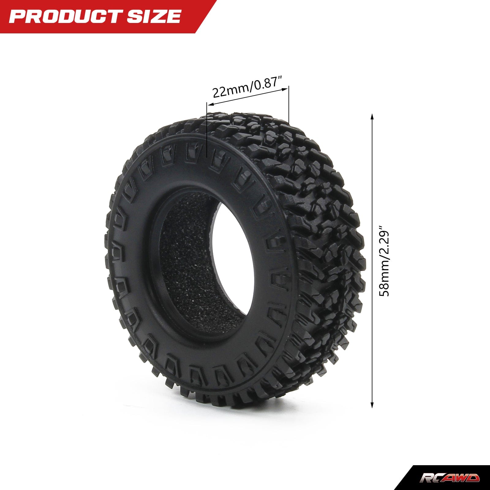 RCAWD FMS FCX24 RCAWD FCX24 Upgrades 58*22mm Rubber Tire