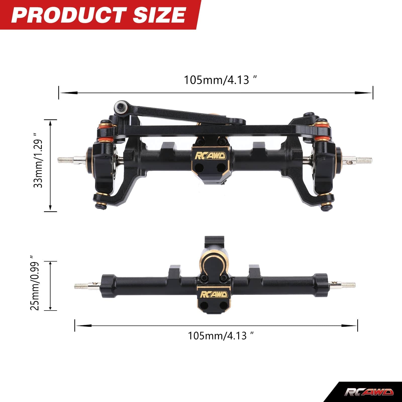 RCAWD FMS 1/18 Upgrades Worm Gear Front Rear Portal Axle D2