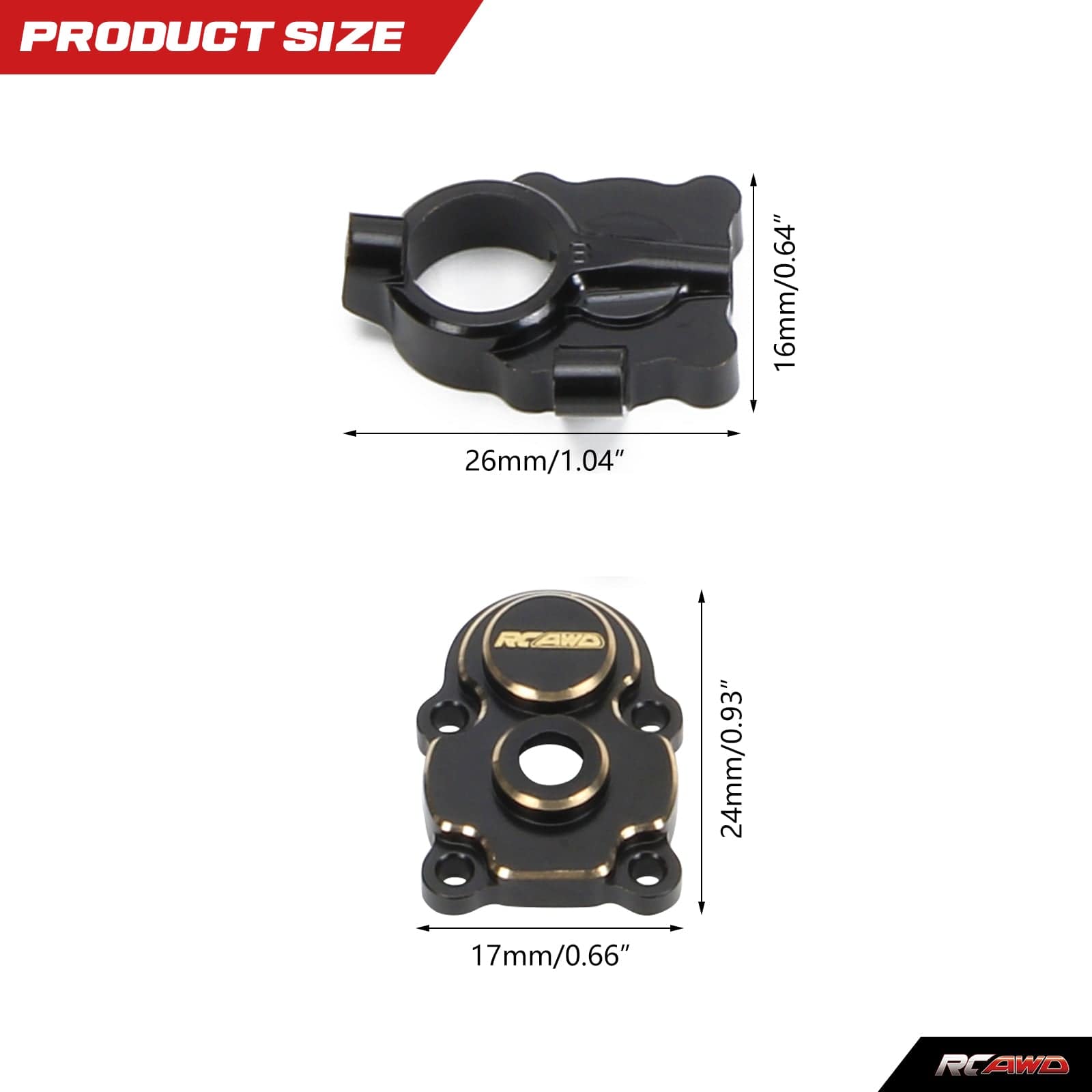 RCAWD FMS FCX24 Brass Portal Axles Housing Cover Set