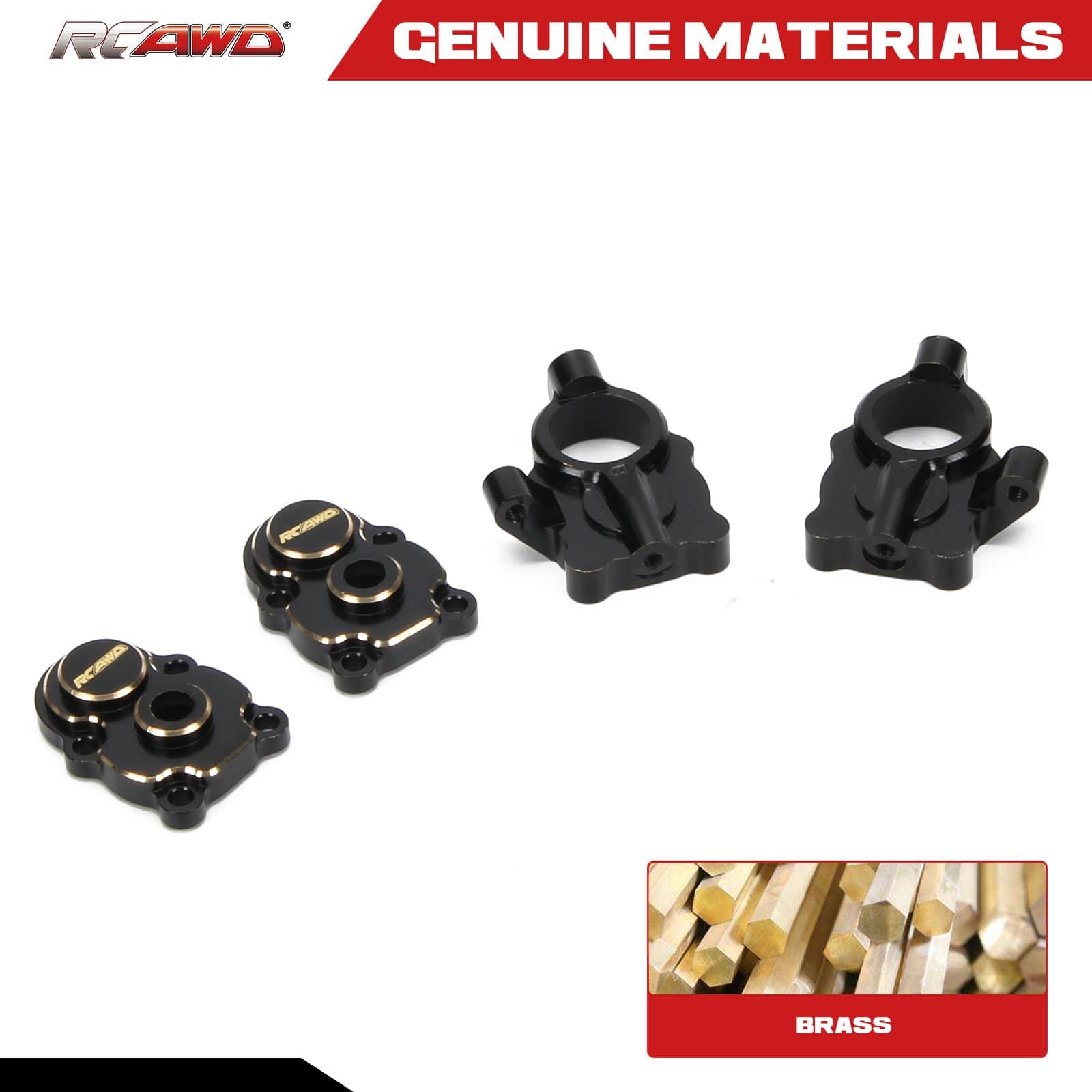 RCAWD FMS FCX24 Brass Portal Axles Housing Cover Set