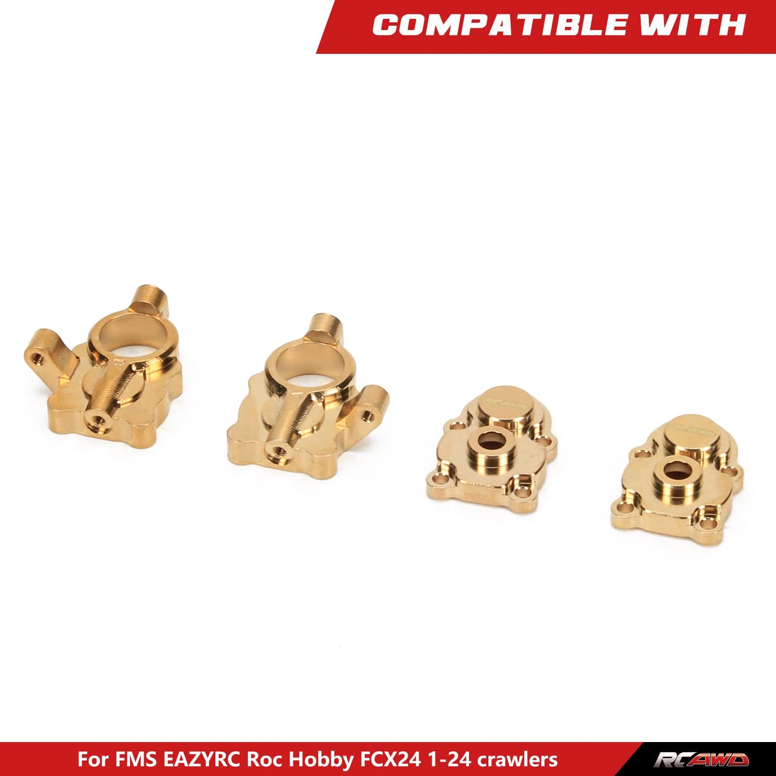 RCAWD FMS FCX24 Brass Portal Axles Housing Cover Set