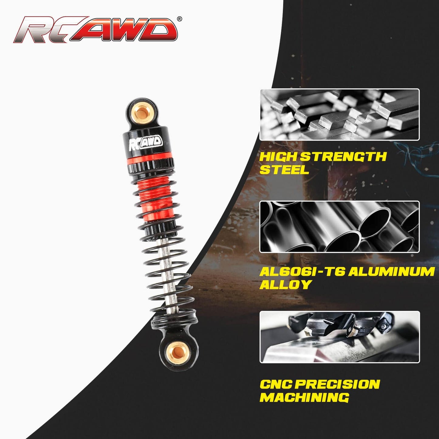 RCAWD FMS FCX24 RCAWD FMS FCX24 Damper Shock Absorber Oil filled Type 47mm