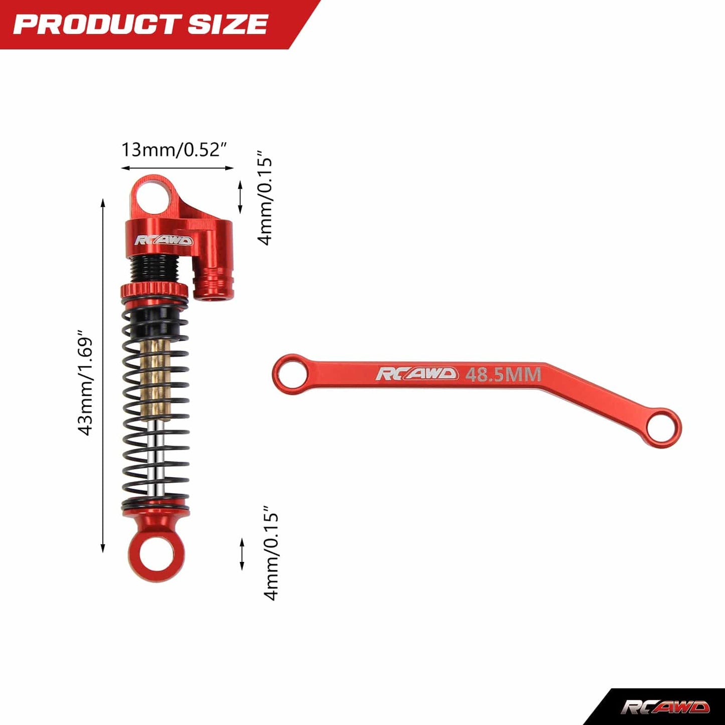 RCAWD FMS FCX24 RCAWD FMS FCX24 Double Barrel Shock Absorber with 48.5mm Links