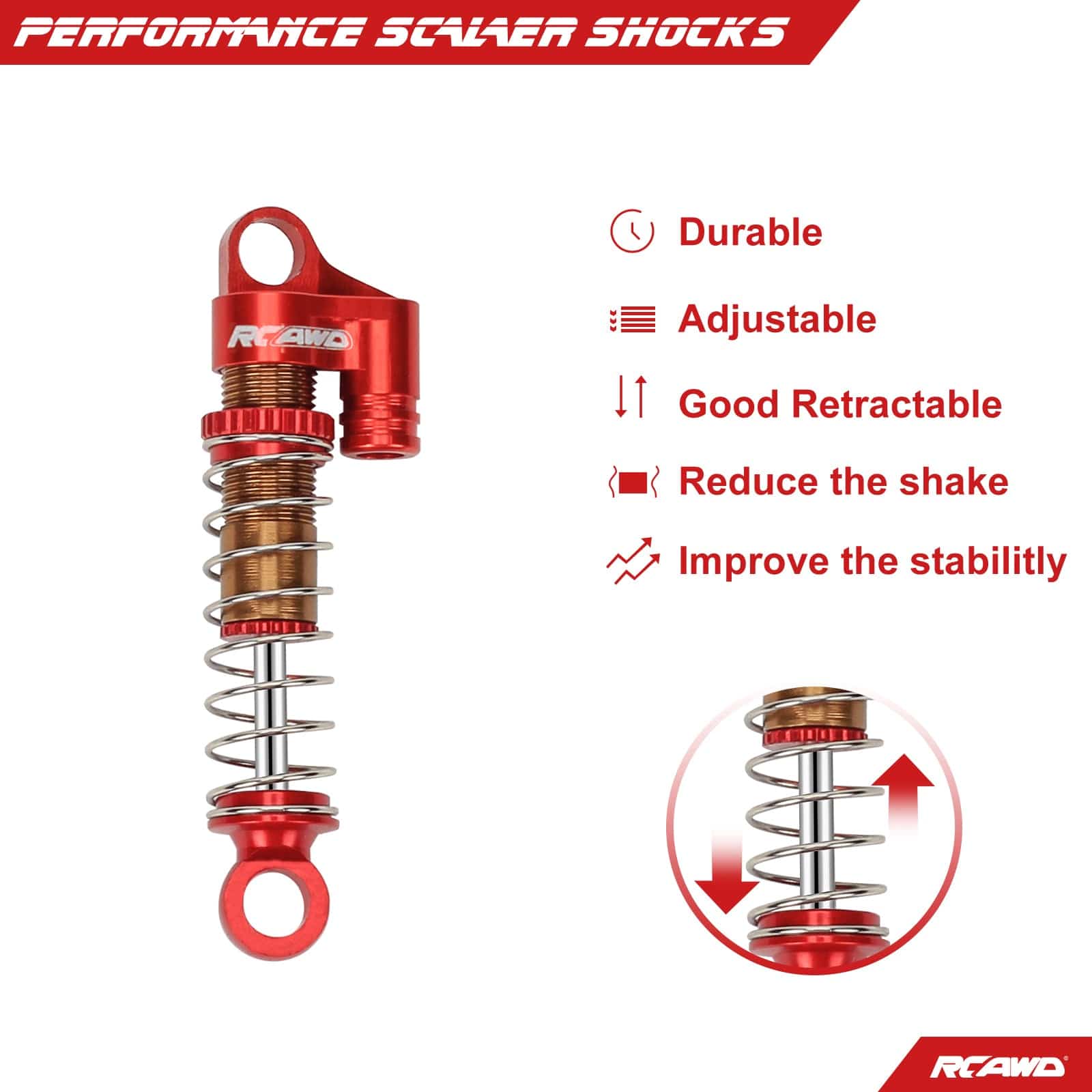 RCAWD FMS FCX24 shocks absorber oil filled type 40mm C3002