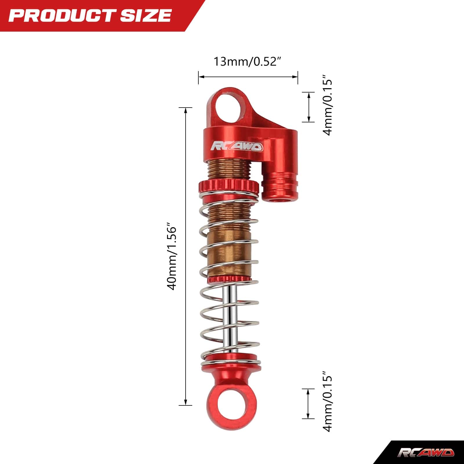 RCAWD FMS FCX24 RCAWD FMS FCX24 Shocks Absorber Oil-Filled Type with 48.5mm Links