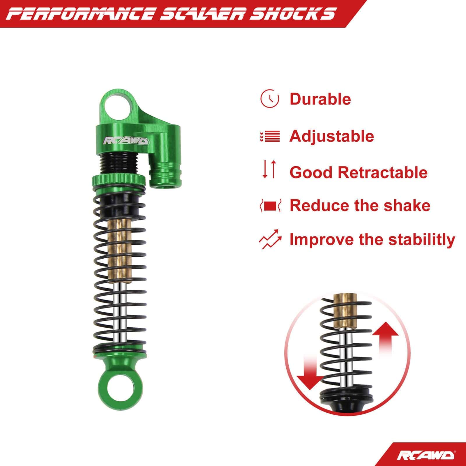 RCAWD FMS FCX24 RCAWD FMS FCX24 Threaded Telescopic Double Barrel Shocks