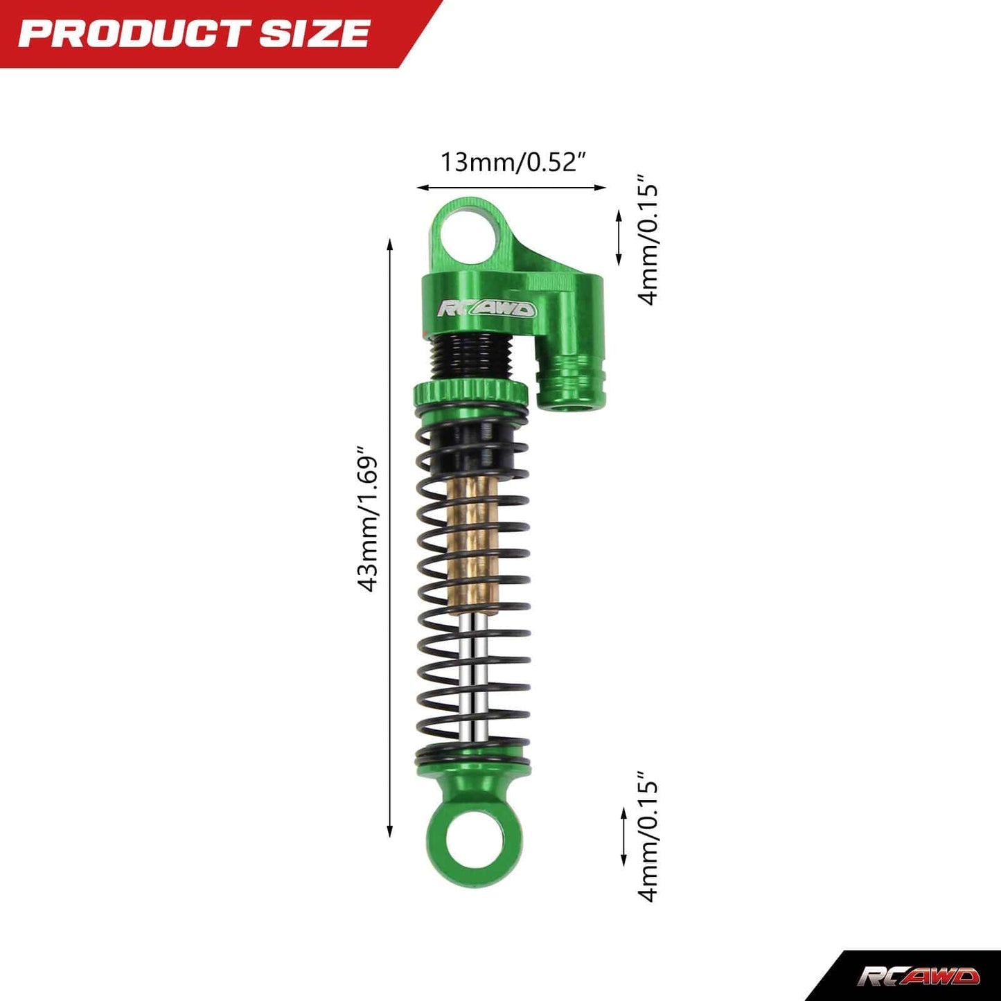 RCAWD FMS FCX24 RCAWD FMS FCX24 Threaded Telescopic Double Barrel Shocks