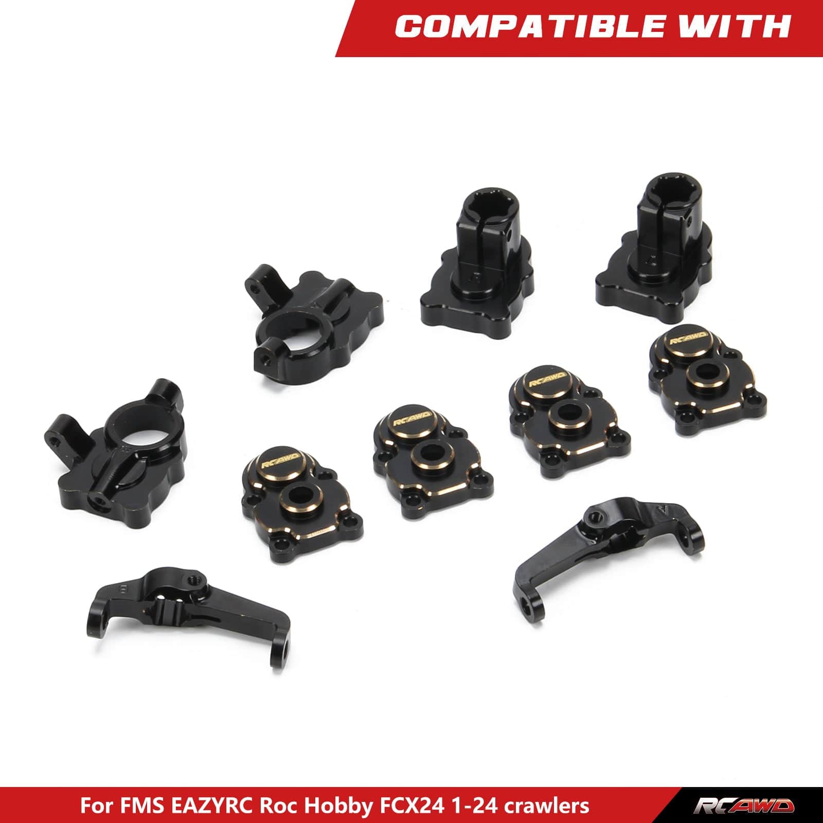 RCAWD FMS FCX24 RCAWD FMS FCX24 Upgrades Brass Front and Rear Alloy Axles Full Set