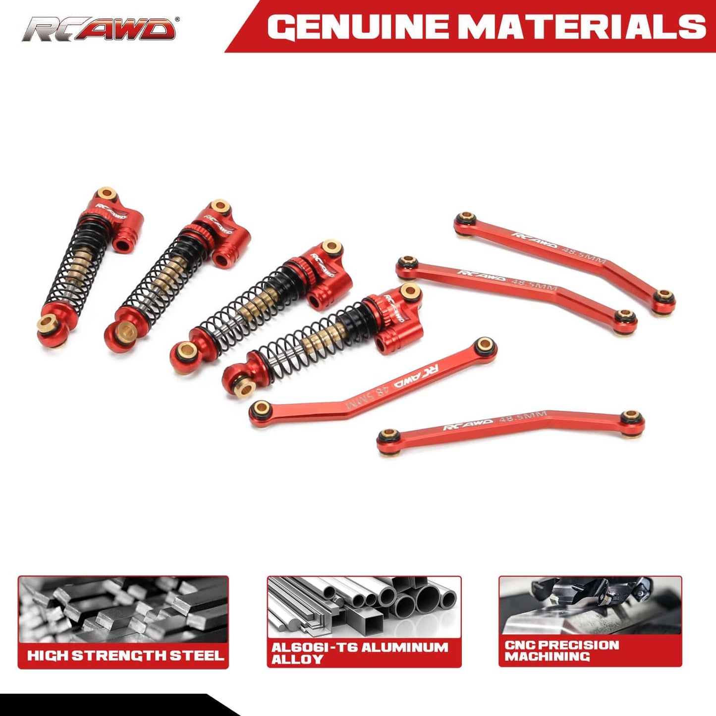 RCAWD FMS FCX24 RCAWD FMS FCX24 Upgrades Double Barrel Damper Shock Absorber with 48.5mm Links