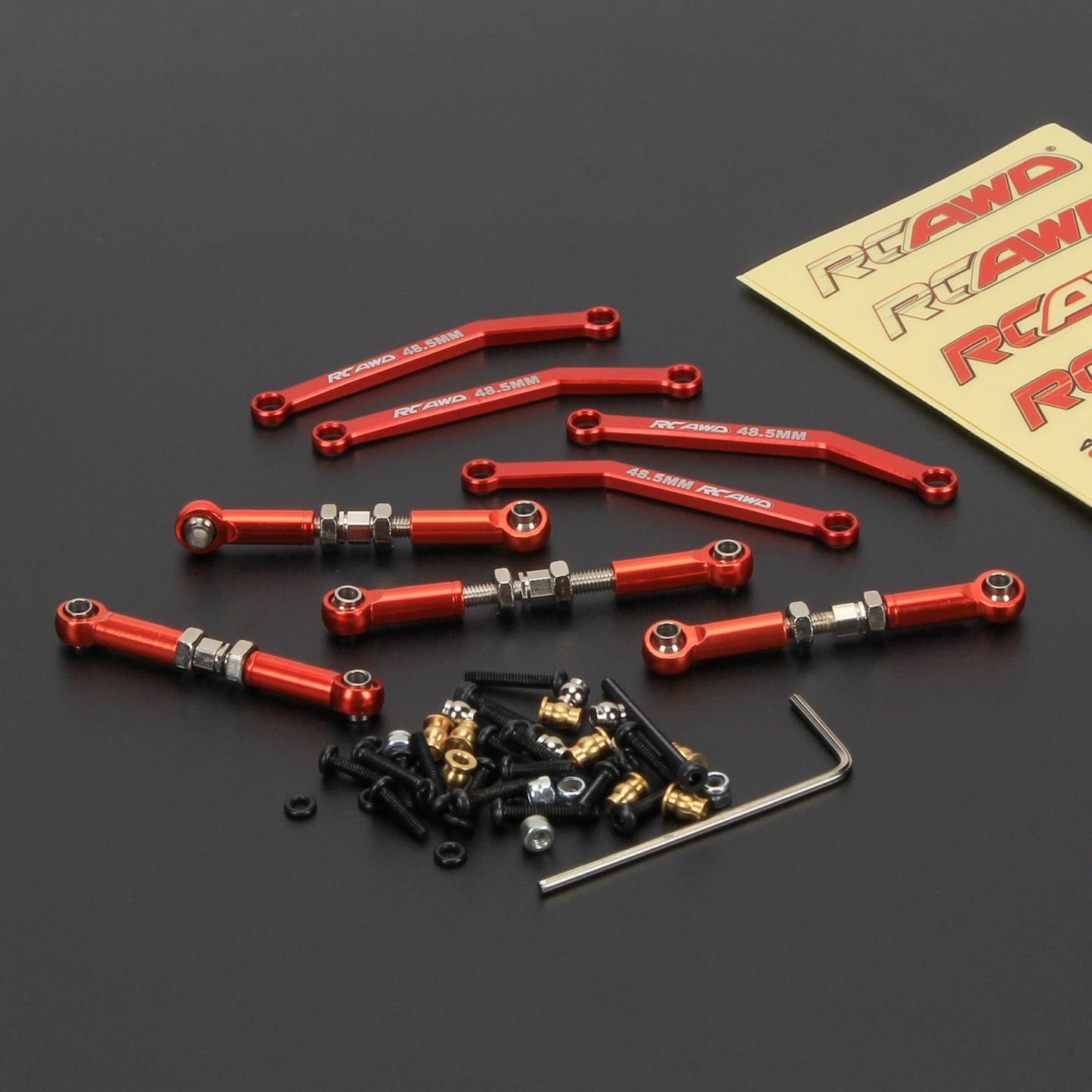 RCAWD FMS FCX24 Red RCAWD FCX24 Upgrade Full Alloy Linkage Set