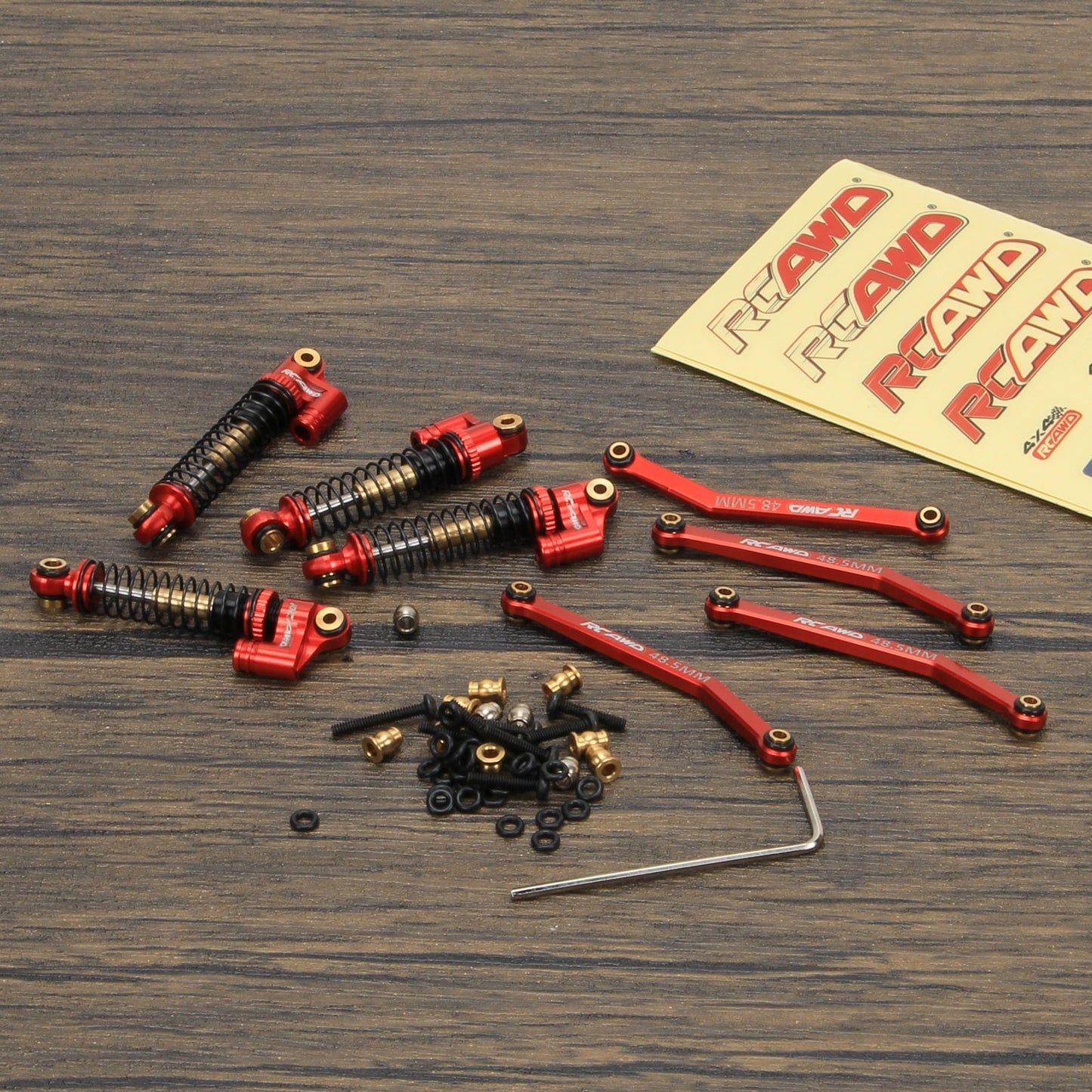 RCAWD FMS FCX24 Red RCAWD FMS FCX24 Upgrades Double Barrel Damper Shock Absorber with 48.5mm Links
