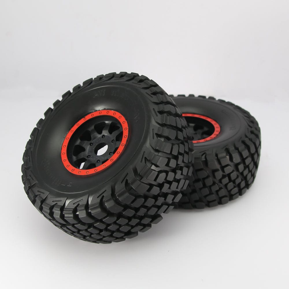 RCAWD FMS FCX24 Red RCAWD Traxxas Glued  Wheel Tires 2pcs for UDR upgrades