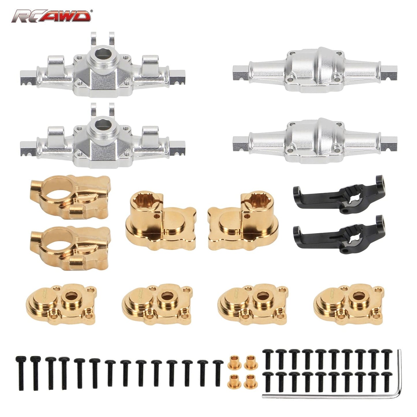RCAWD FMS FCX24 Silver / Full set RCAWD FMS FCX24 Upgrades Aluminum Axles Housing