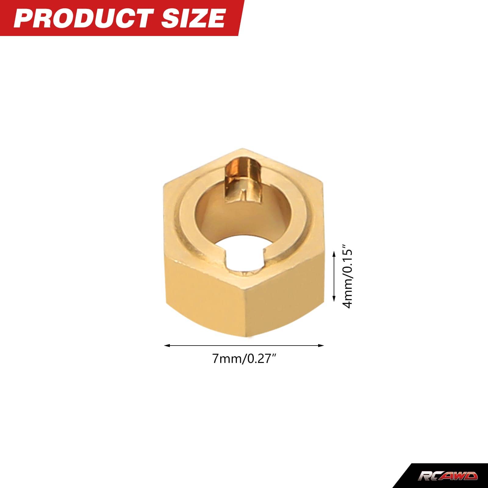 RCAWD FMS FCX24 Standard RCAWD FCX24 Brass Wheel Hex Hubs 7mm 0.9g