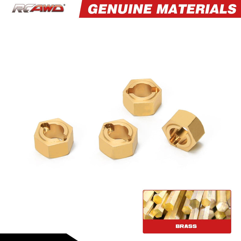 RCAWD FCX24 Upgrades Full brass wheel hex 4pcs 0.9g - RCAWD