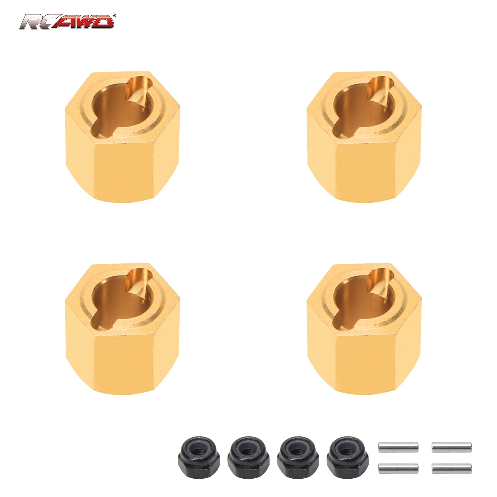 RCAWD FMS FCX24 Thickening 2mm RCAWD FCX24 Upgrade  Full brass wheel hex 4pcs 1.5g