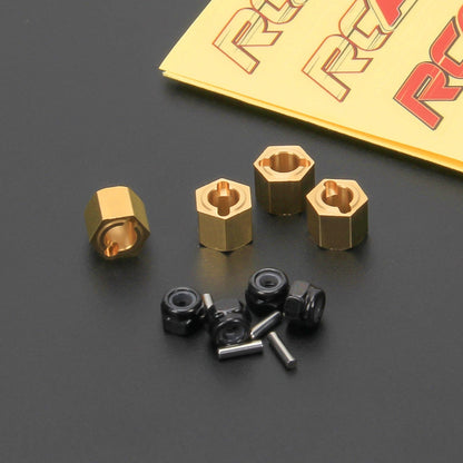 RCAWD FMS FCX24 Thickening 2mm RCAWD FCX24 Upgrade  Full brass wheel hex 4pcs 1.5g