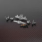 RCAWD FMS FCX24M Front Axle Housing Set / Silver RCAWD FCX24M Front Rear Axle Housing Kit with Steering cup