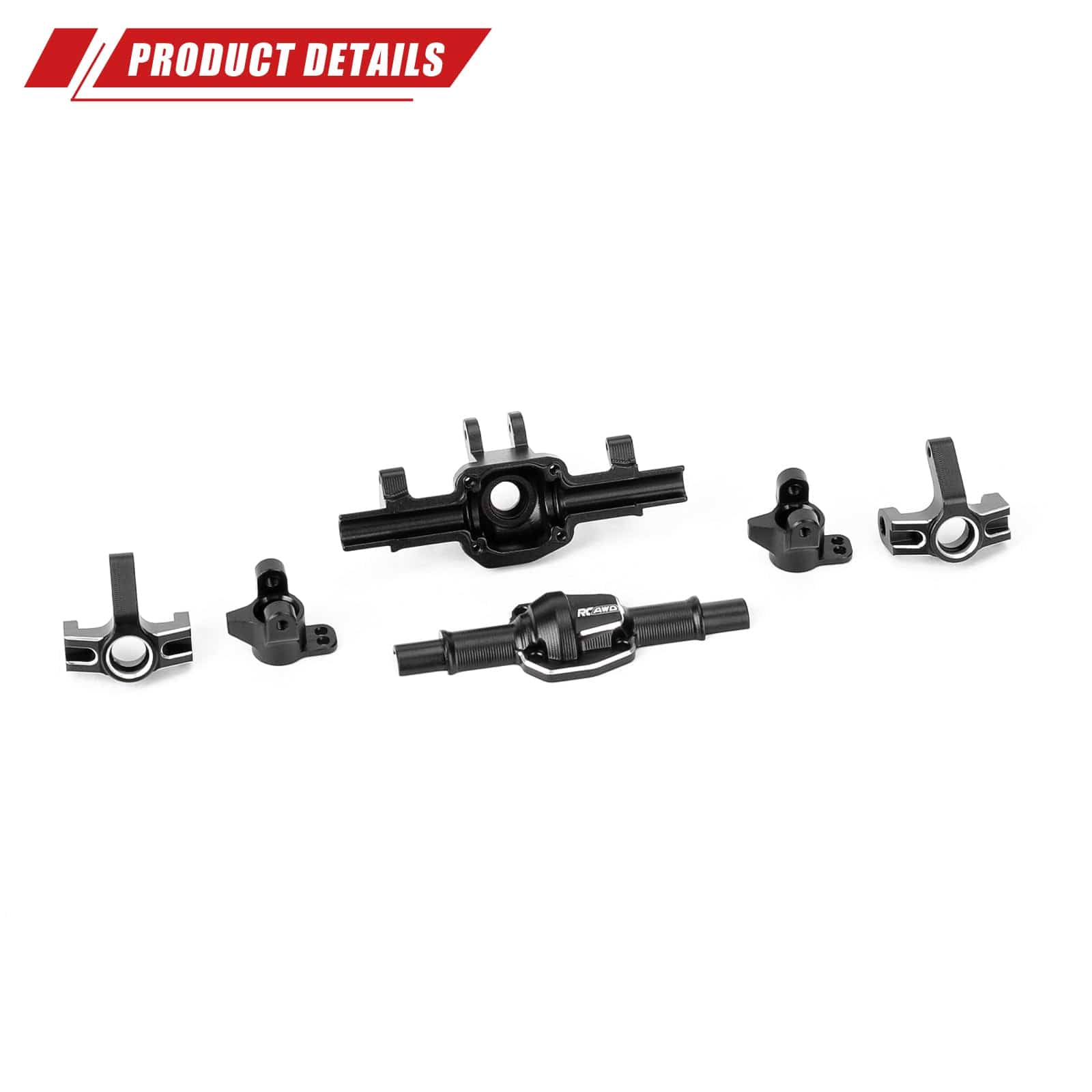 RCAWD FMS FCX24M RCAWD FCX24M Front Rear Axle Housing Kit with Steering cup