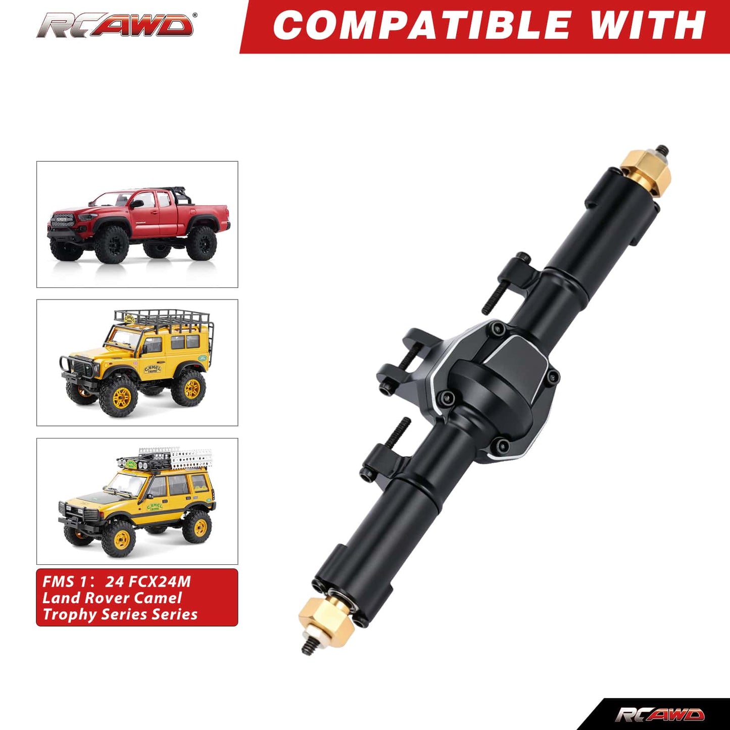 RCAWD FMS FCX24M RCAWD FCX24M Rear Axle Assembly Set