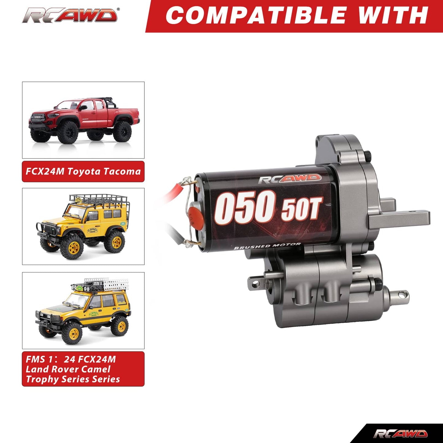 RCAWD FMS FCX24M RCAWD FMS FCX24M 2-Speed Transmission Gearbox Assembly
