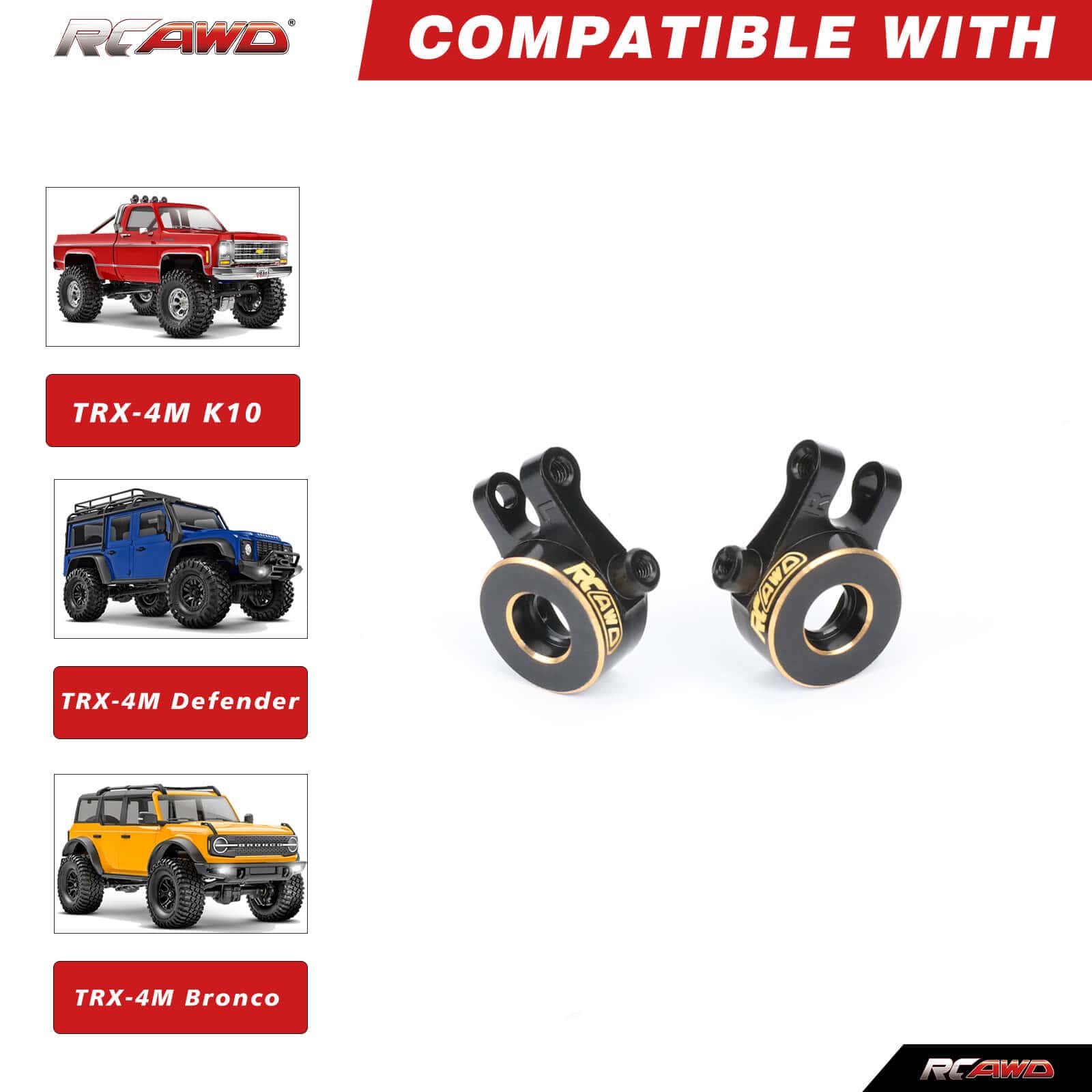 RCAWD Full Brass RC Steering Complete Set for Trx4m Upgrades - RCAWD
