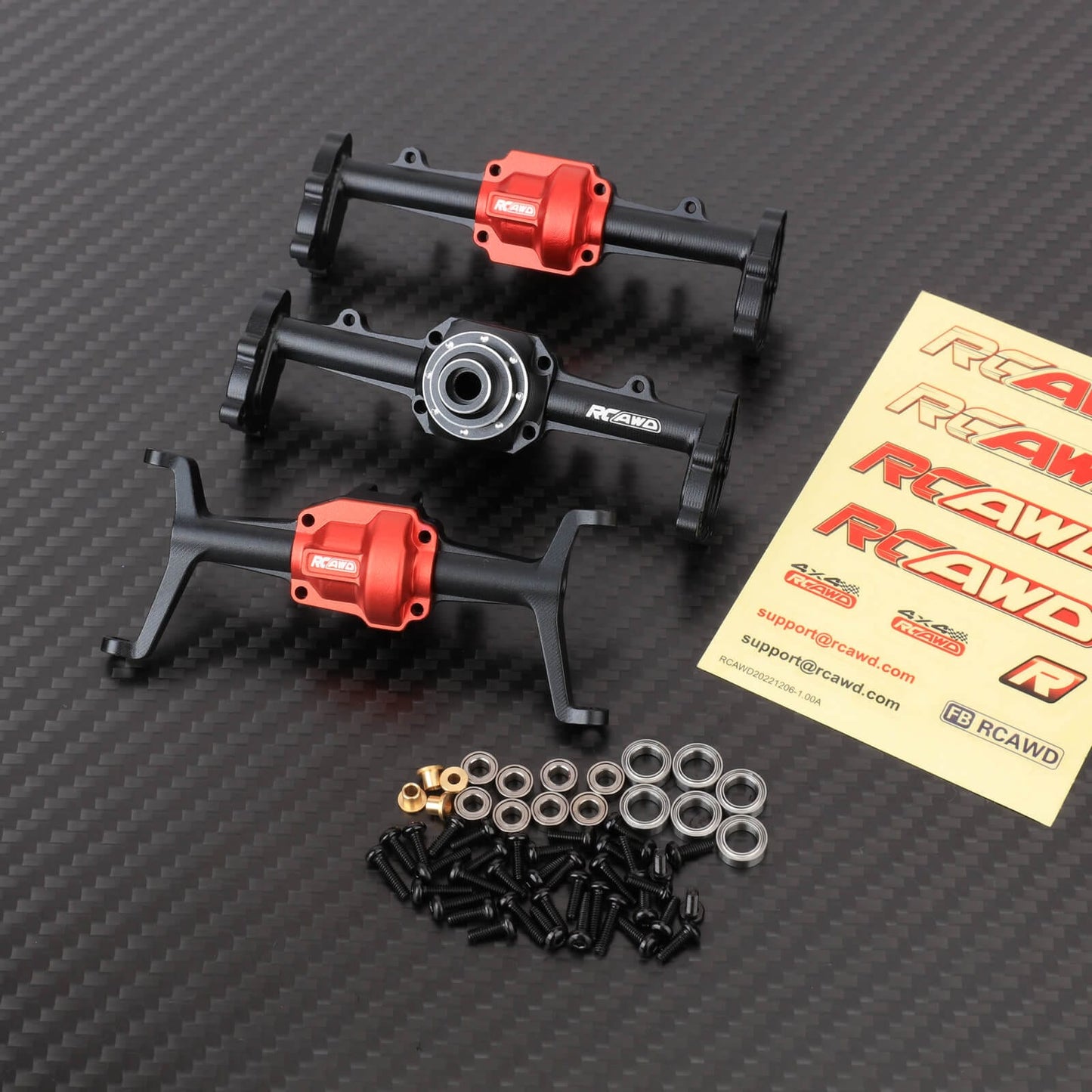 RCAWD HobbyPlus CR18 Black / Full  set1 RCAWD Hobbyplus 1/18 ARKTOS Portal Axles Housing Set Front Center Rear