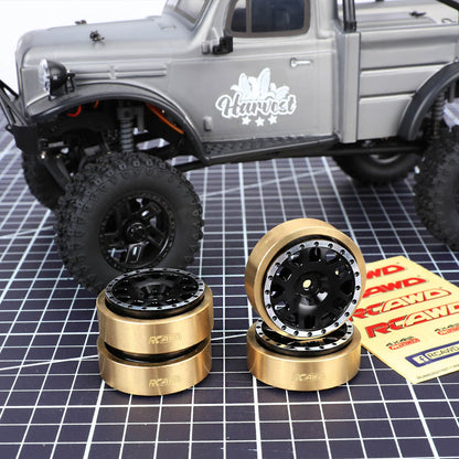 RCAWD HobbyPlus CR18 Black RCAWD 1/18 HobbyPlus CR18 Upgrades 1.2” Aluminum Wheel with Brass Counterweight Ring