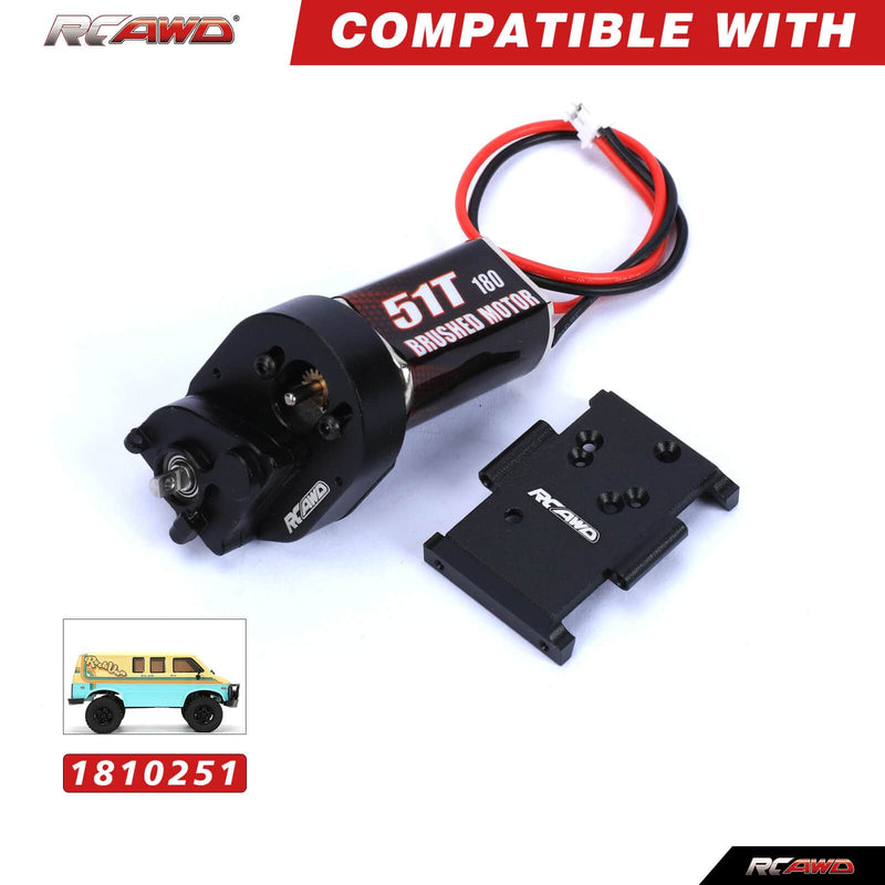 RCAWD 1/18 HobbyPlus CR18 Upgrades 180 Motor 51T Metal Gearbox Combo Transmission 240301 - RCAWD