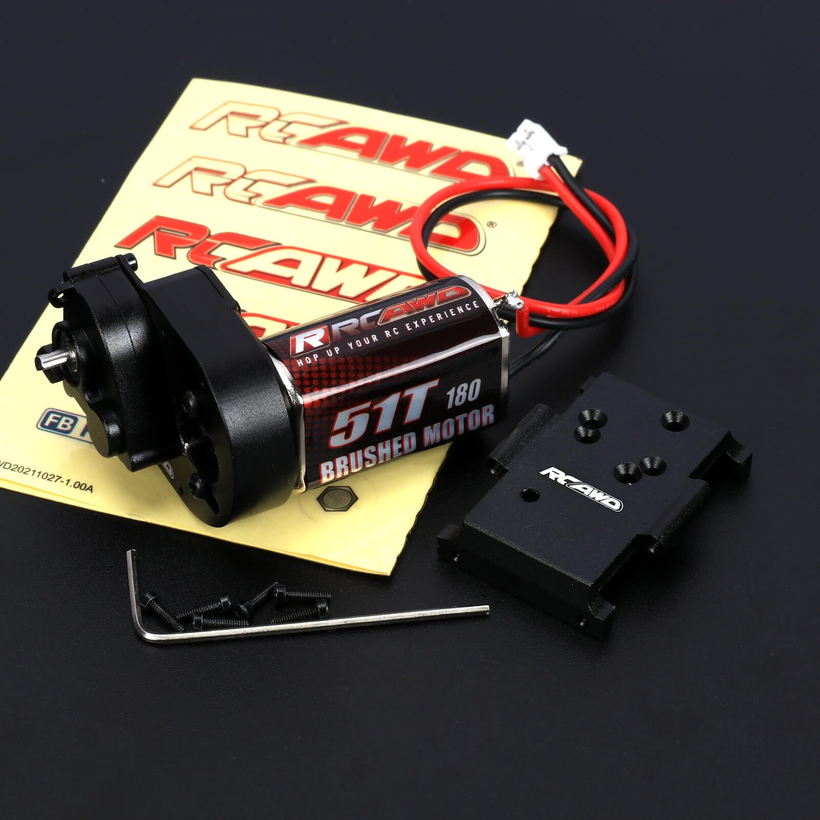 RCAWD HobbyPlus CR18 Black RCAWD 1/18 HobbyPlus CR18 Upgrades 180 Motor 51T Metal Gearbox Combo Transmission 240301