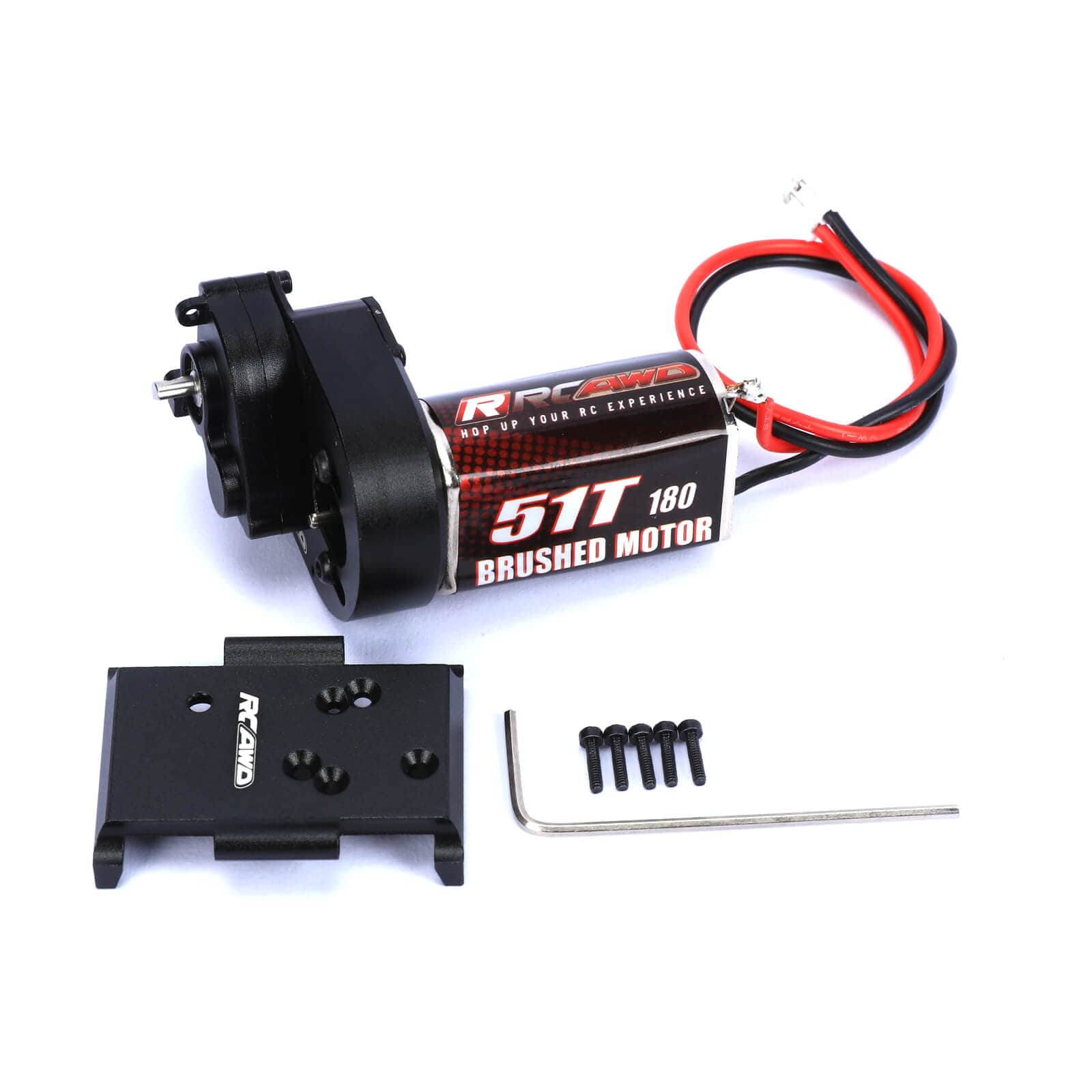 RCAWD HobbyPlus CR18 Black RCAWD 1/18 HobbyPlus CR18P Upgrades 180 Motor 51T Metal Gearbox Combo Transmission 240301