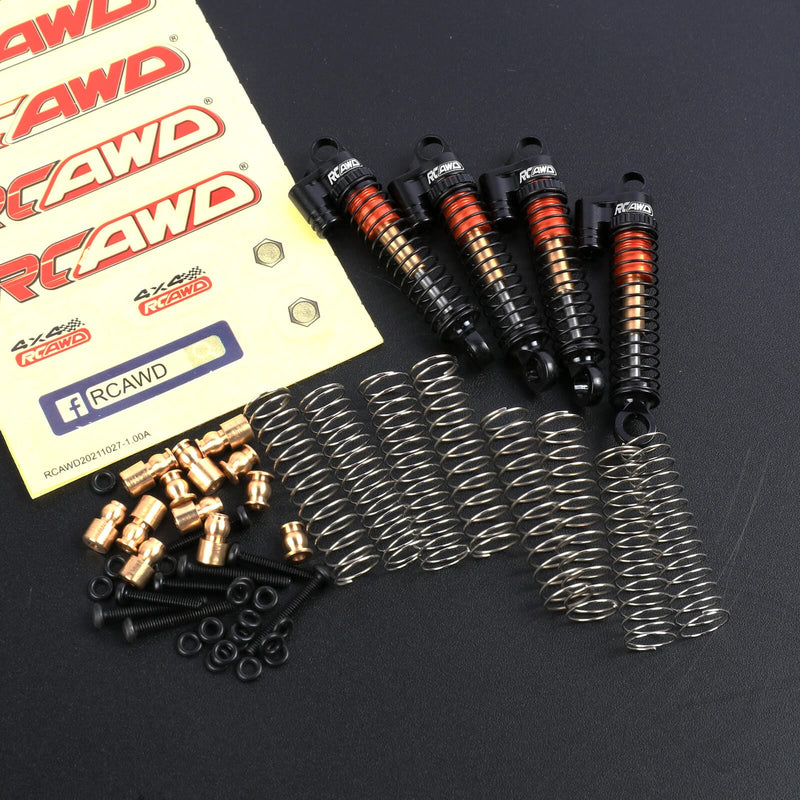 RCAWD HobbyPlus CR18 Black RCAWD HobbyPlus CR18 Upgrades Double Barrel 43mm Front Rear RC Shock 240304