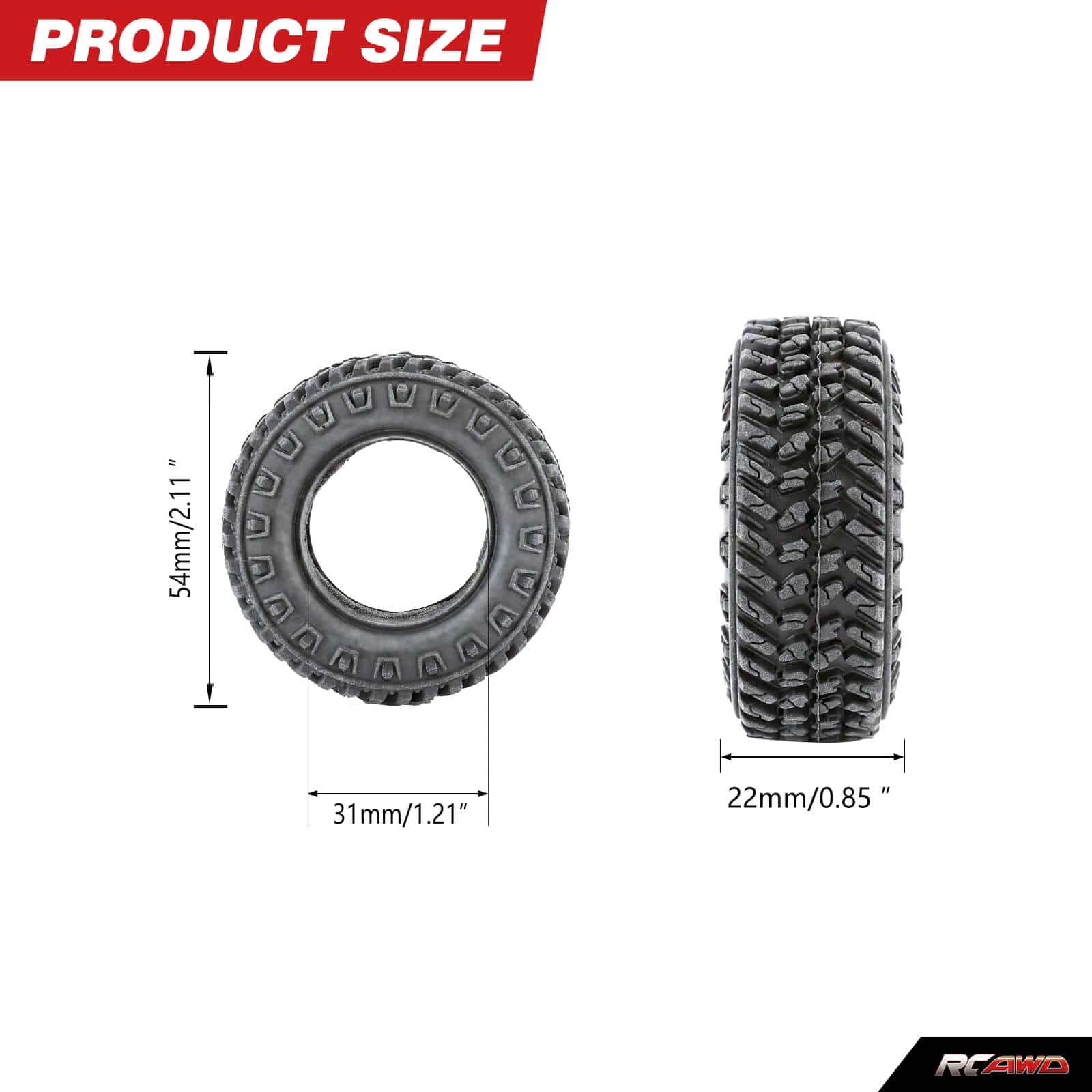 RCAWD HobbyPlus CR18 Blue RCAWD HobbyPlus CR18 Upgrades 55mm 1.2'' Small Gravel Tires for CR18P Rock Van