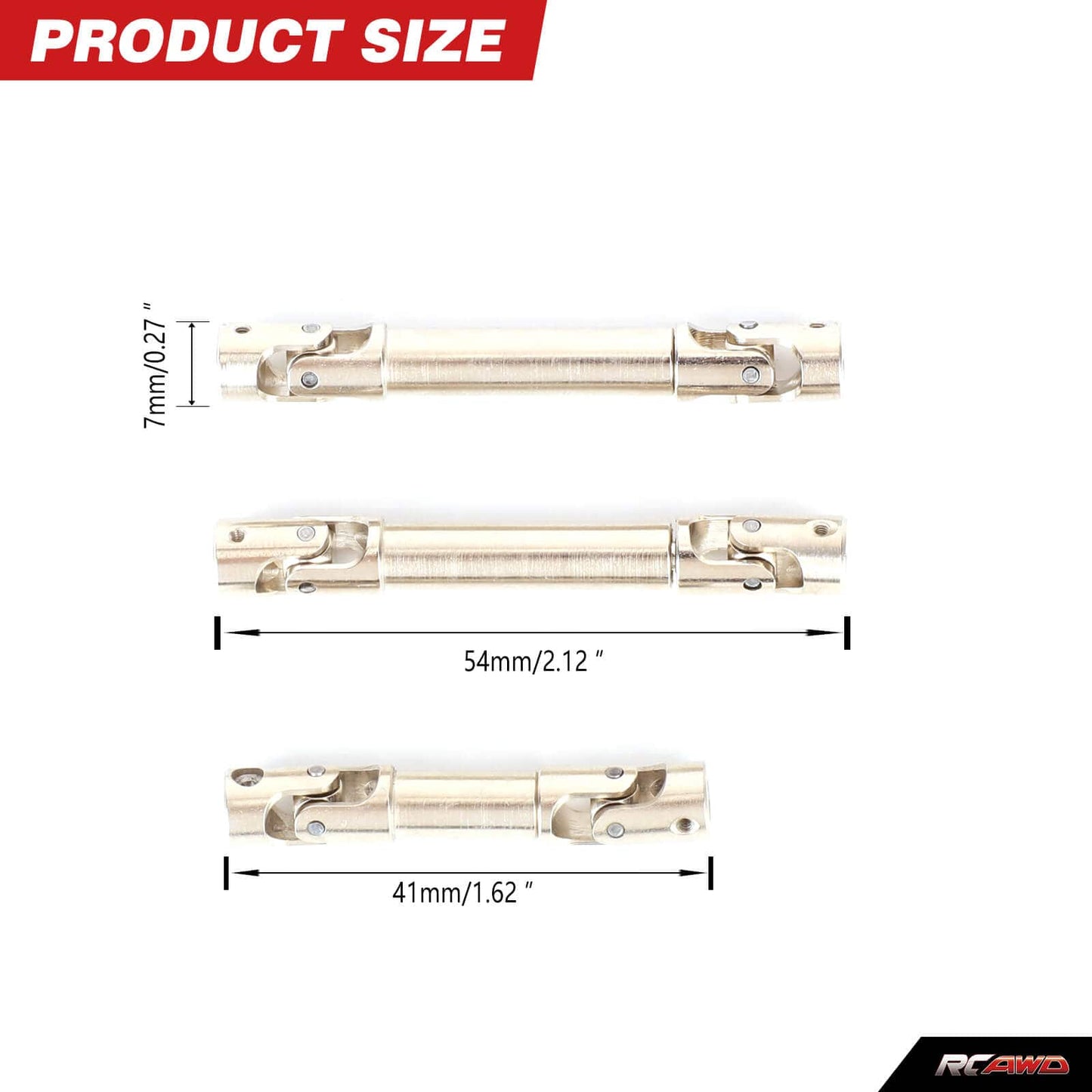 RCAWD HobbyPlus CR18 driveshaft set 3pcs RCAWD Hobbyplus 1/18 ARKTOS Driveshaft Set 240471S