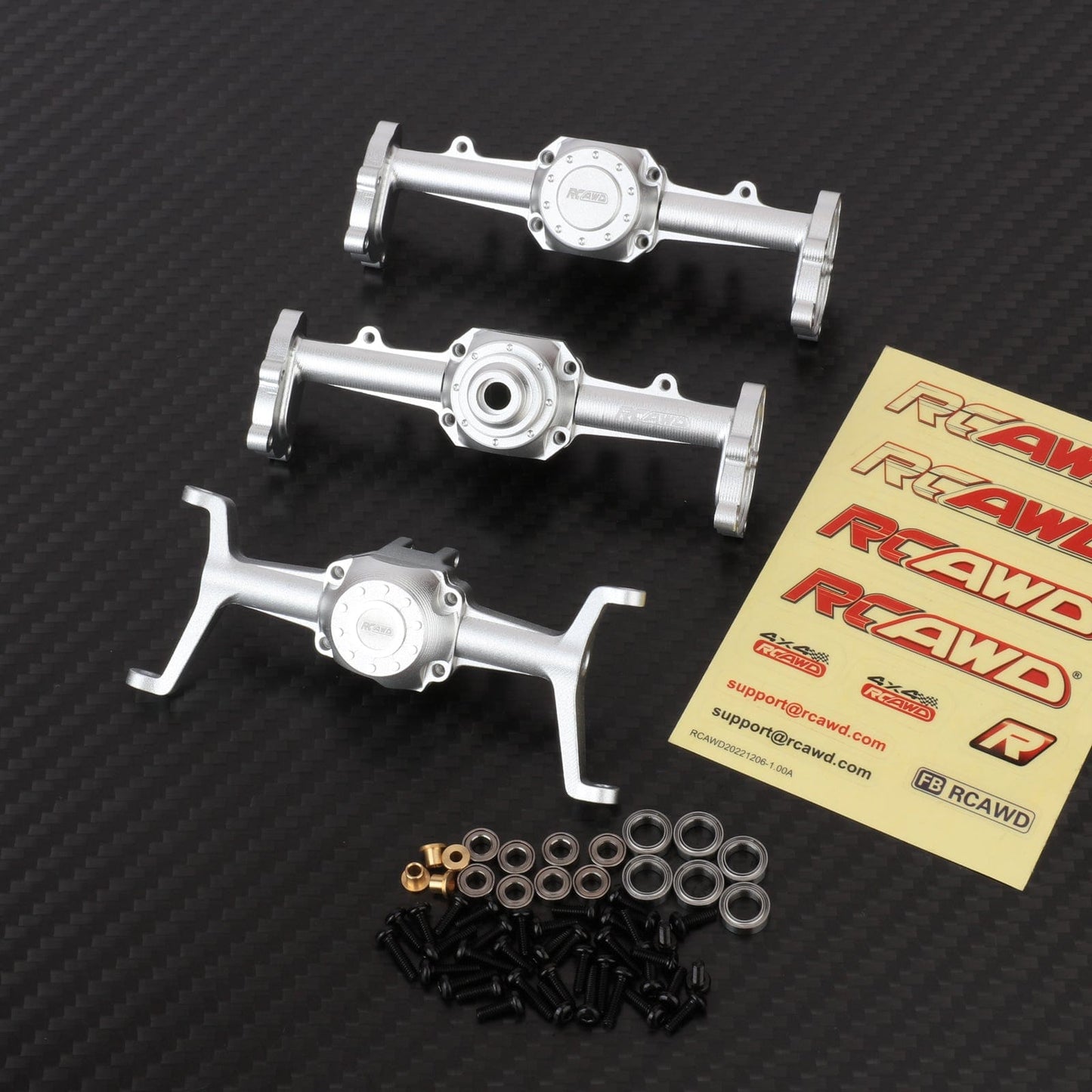 RCAWD HobbyPlus CR18 Full set / Silver RCAWD Hobbyplus 1/18 ARKTOS Front Center Rear Portal Axles Housing Set